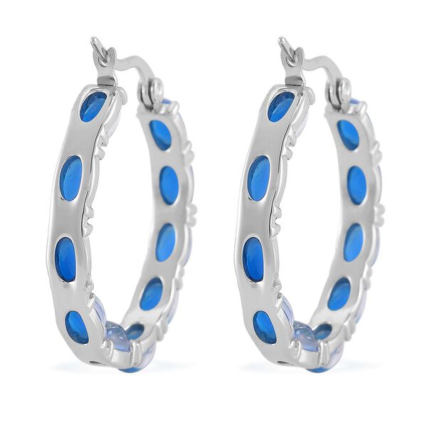 Blaue simulierte Opal-Inside-Out-Creolen image number 5