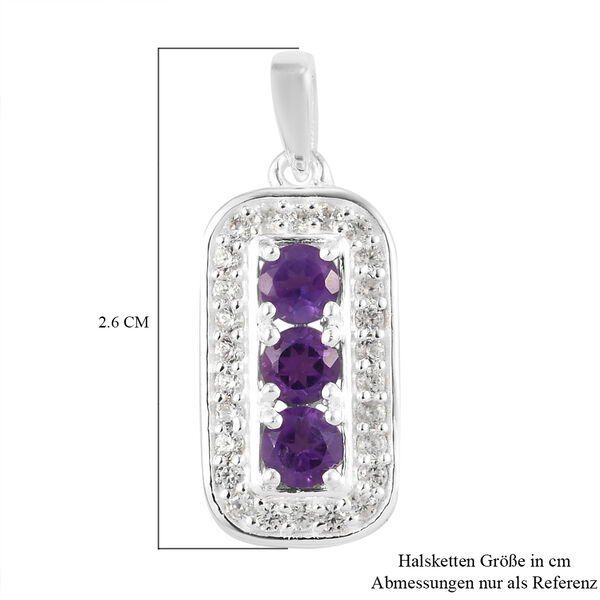 Afrikanischer Amethyst und Zirkon Anh&auml;nger 925 Silber image number 6