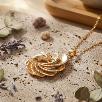 GOLD LOOKS - Pfau Halskette, Nickelfreies Messing, ca. 50 cm + 5 cm Extender, ca. 9,50g