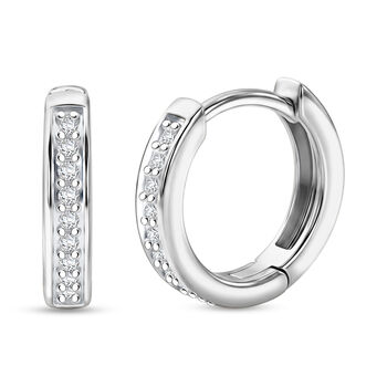 Moissanit Ohrringe 925 Silber Rhodiniert ca. 0.18 ct