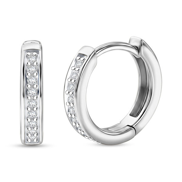 Moissanit Ohrringe 925 Silber Rhodiniert ca. 0.18 ct