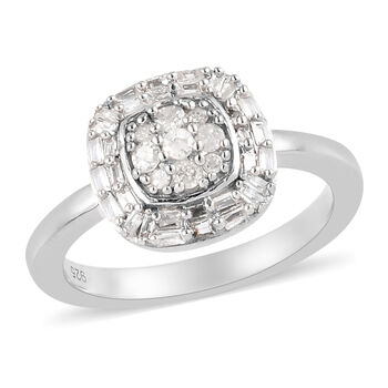Diamant Ring 925 Silber platiniert  ca. 0,33 ct