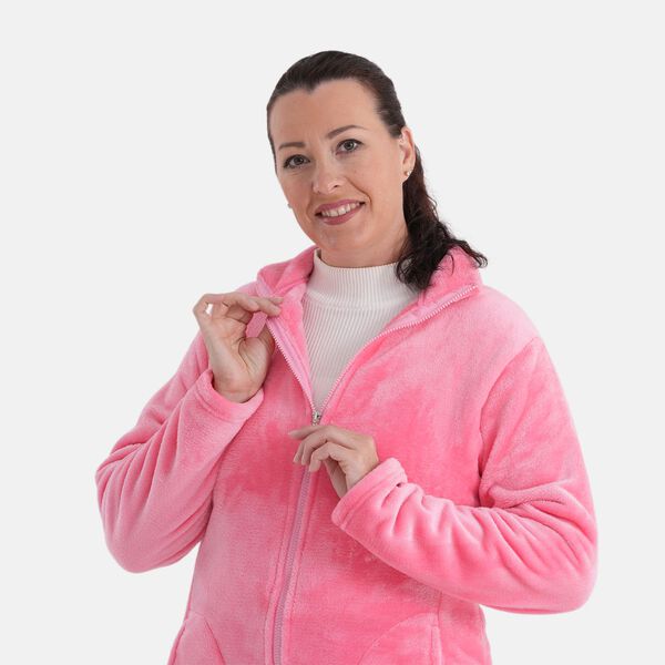LA MAREY Jacke aus Samt mit Rei&szlig;verschluss, Gr&ouml;&szlig;e L/XL, Rosa image number 4