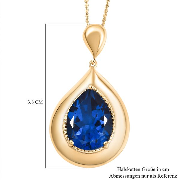 Ceylonfarbener Quarz-Anh&auml;nger mit 50cm Kette, 925 Silber vergoldet - 9,01 ct. image number 5