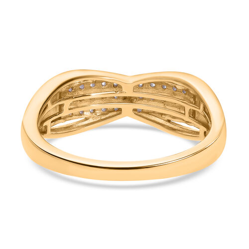 Weißer Diamant Ring, 925 Silber Gelbgold Vermeil, (Größe 20.00), ca. 0.15 ct image number 1