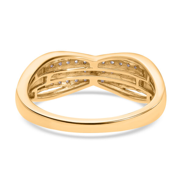 Weißer Diamant Ring, 925 Silber Gelbgold Vermeil, (Größe 20.00), ca. 0.15 ct image number 1