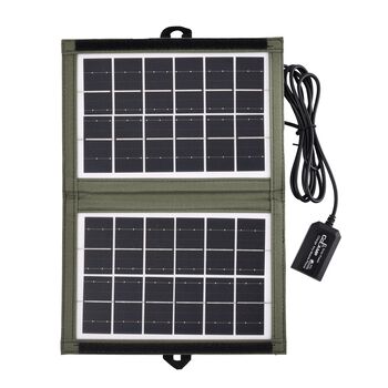 Tragbares Solarpanel, 7W, USB und Mehrfachanschl&uuml;sse, Wasserdichtes Etui, 15x20 cm
