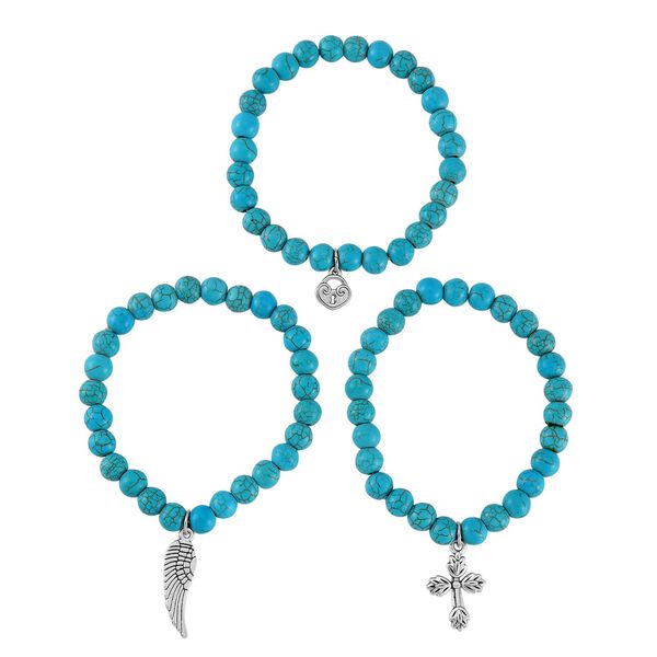 Blauer Howlit Schmuckset  Legierung ca. 225.00 ct image number 0