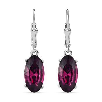 Foilback Amethyst Kristall Ohrringe, 925 Silber