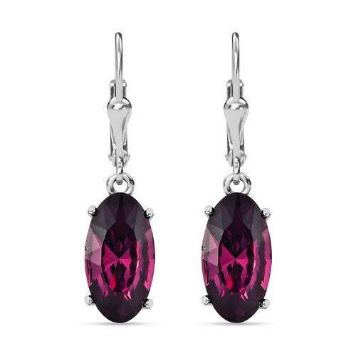 Foilback Amethyst Kristall Ohrringe, 925 Silber image number 0