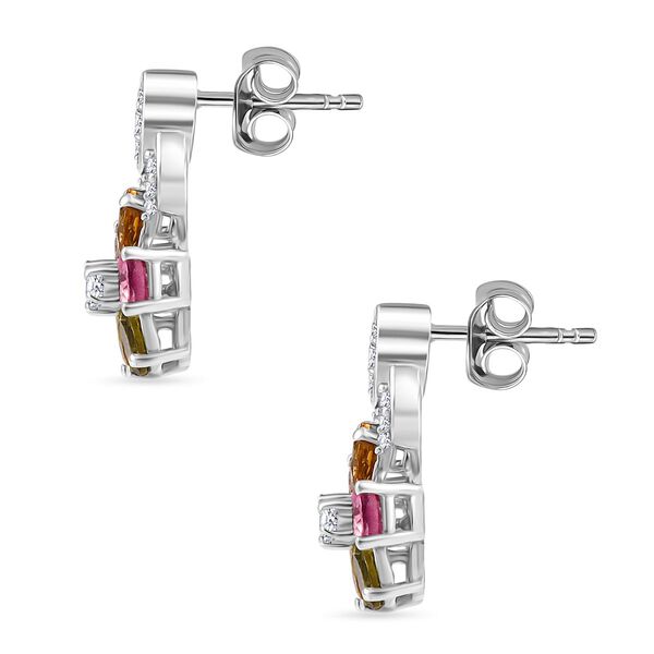 Multi-Turmalin und Zirkon Ohrringe - 1,96 ct. image number 4