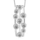 Moissanit Anhänger mit Kette, 925 Silber rhodiniert ca. 1.80 ct