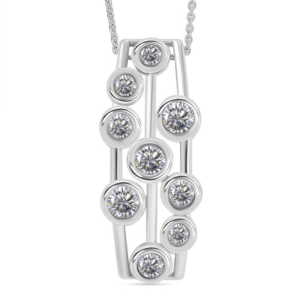 Moissanit Anhänger mit Kette, 925 Silber rhodiniert ca. 1.80 ct image number 0