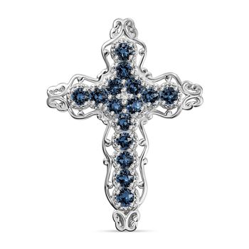 J Francis gefertigt mit SWAROVSKI- Denim Blau Swarovski Kristall Anh&auml;nger