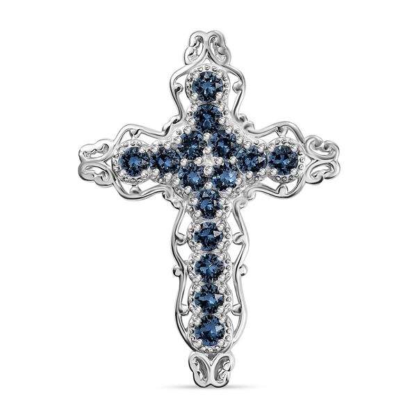 J Francis gefertigt mit SWAROVSKI- Denim Blau Swarovski Kristall Anh&auml;nger