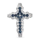 ANGEBOT DES MONATS J Francis gefertigt mit SWAROVSKI Denim Blau Swarovski Kristall Anhänger Messing