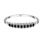 Schwarzer Spinell Armreif ca. 19 cm Edelstahl ca. 5.27 ct