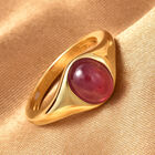 Fissure gefüllt Rubin Solitär Ring 925 Silber Gelbgold Vergoldet image number 1