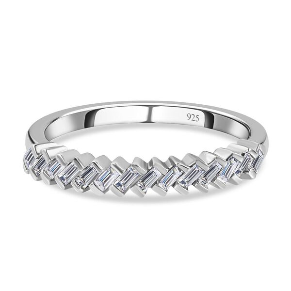 Diamant Band Ring 925 Silber Platin-Überzug image number 0