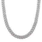 Weißer Kristall Halskette ca. 50 cm, Silberfarben