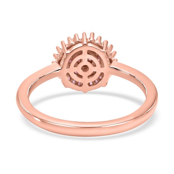 Rosa Diamant Halo Ring in Silber image number 5