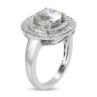 88 Facetten Moissanit Ring 925 Silber platiniert  ca. 2,01 ct image number 4