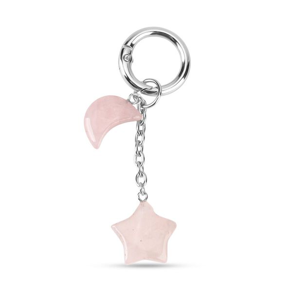 LIVMORE Geschenkset 3-teilig, Schl&uuml;sselanh&auml;nger Armband Halskette, Rosenquarz image number 6