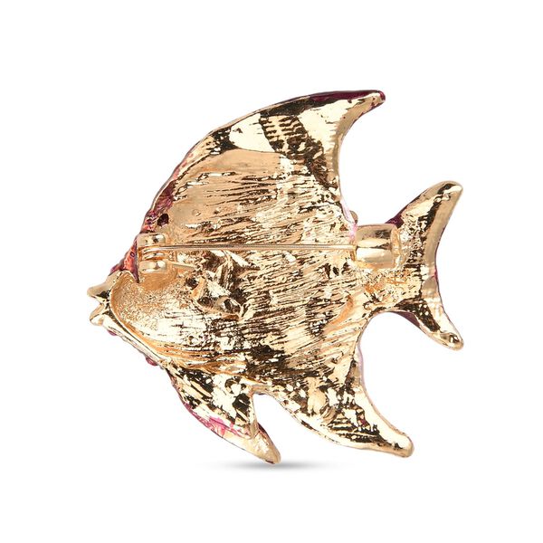 Mehrfarbiger Kristall Brosche  Gelb image number 4