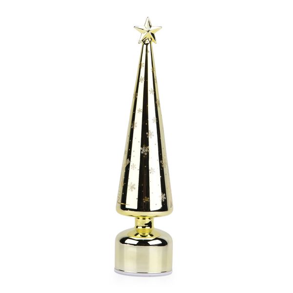 LED-Deko-Tannenbaum mit drehendem Licht, Glas, 9x41 cm, Gold image number 4