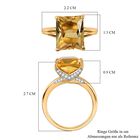 Citrin, Weißer Zirkon Ring 925 Silber Gelbgold Vermeil (Größe 18.00) ca. 5,71 ct image number 6