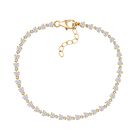 Moissanit Armband ca. 19 cm + 2.5 cm 925 Silber 750 Gelbgold Vermeil ca. 3.68 ct