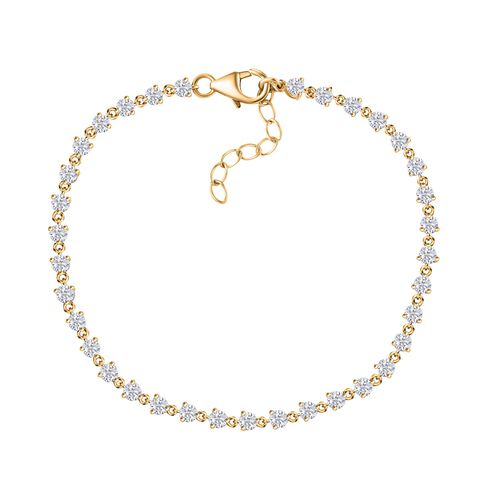 Moissanit Armband, 19 cm, 925 Silber 750 Gelbgold Vermeil - 3,68 ct. image number 0