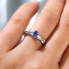 Tansanit und Zirkon Ring 925 Silber platiniert  ca. 0,75 ct image number 2