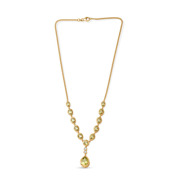 D'Joy AAA Ouro Verde-Quarz Halskette ca. 45 cm 925 Silber 750 Gelbgold vermeil ca. 11,08 ct. image number 3