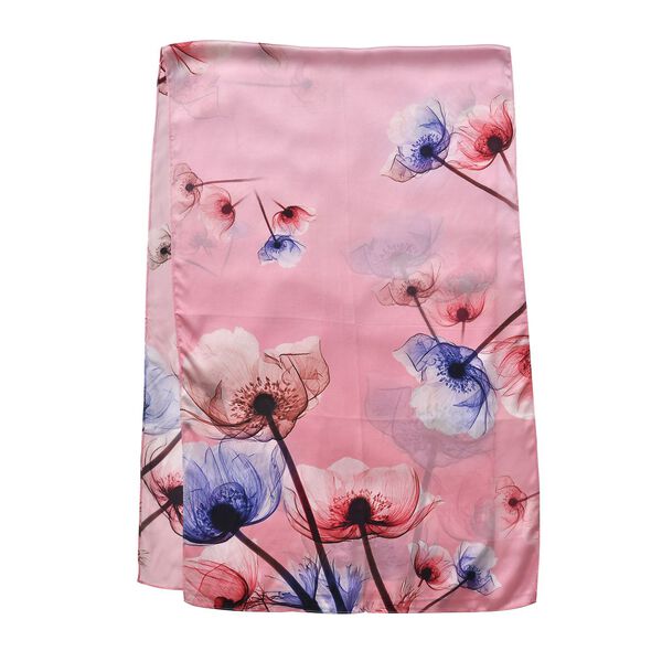 LA MAREY – Schal aus Maulbeerseide, Mohnblumen-Muster image number 8