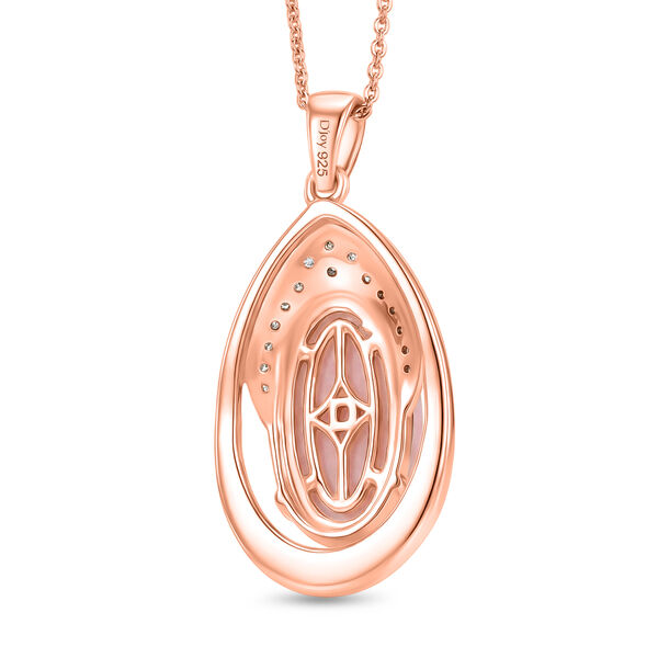 D'Joy AA Rosa Opal, Wei&szlig;er Zirkon Schmuckset ca. 50 cm 925 Silber 750 Ros&eacute;gold Vermeil ca. 4,96 ct. image number 4