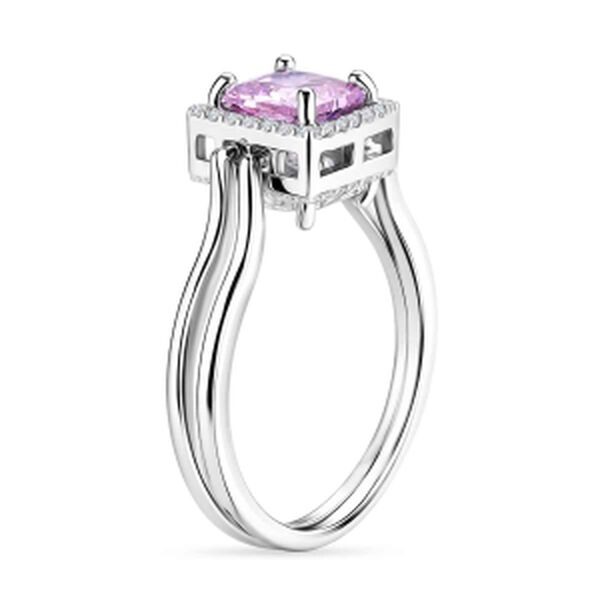 Rosa Zirkonia, Wei&szlig;er Zirkonia Ring Nickelfreies Messing (Gr&ouml;&szlig;e 17.25) image number 4