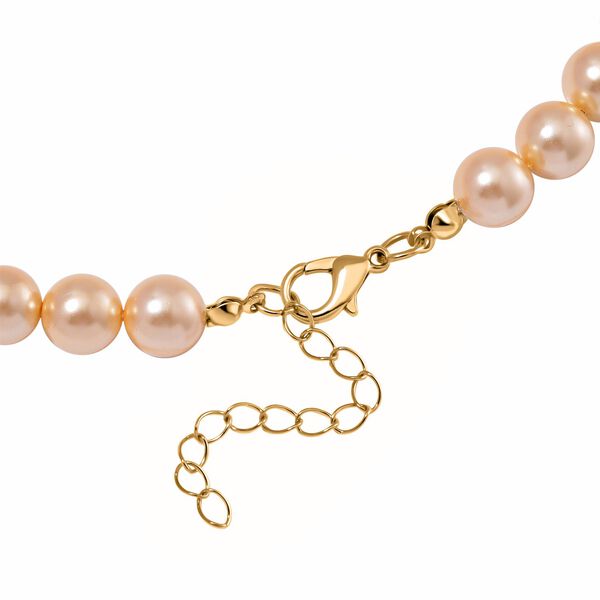 Goldene Muschelkernperlen und Abalone Muschel Halskette, 45 cm - 335 ct. image number 4