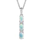 AA Natürlicher, äthiopischer Welo Opal, Weißer Zirkon Schmuckset 925 Silber platiniert und Edelstahl platiniert ca. 1,05 ct.