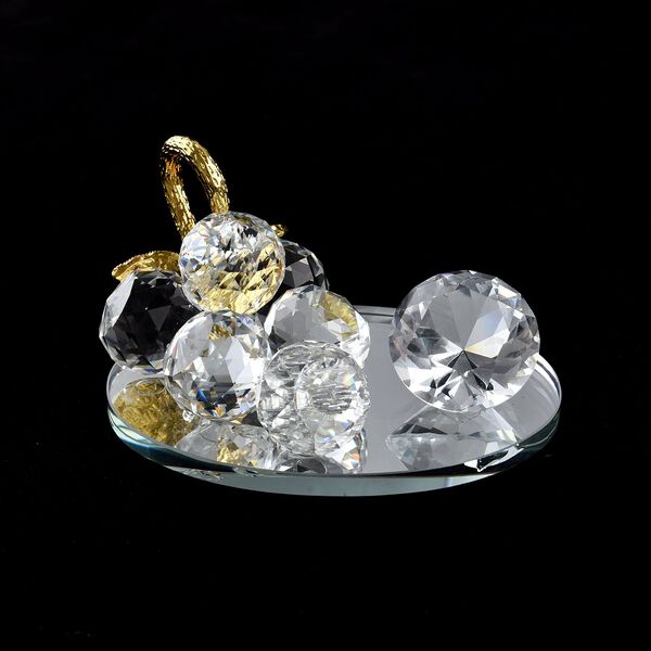 The 5th Season - Grapes with Diamonds Decoration  Size:L13.5*W9.5*H7cm Color:Transparent + gold + red Material:Glass + alloy Weight:469g image number 2