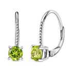 Natürliche Peridot Ohrringe, 925 Silber platiniert, ca. 1.03 ct