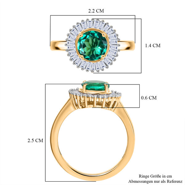 LUXURIANT AAA Labor kolumbianischer Smaragd und Labor Diamant Ring - 1,54 ct. image number 6