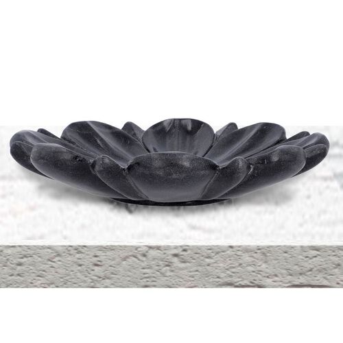 NAKKASHI - Handgeschnitzte Marmorschüssel im Lotos Design, Schwarz image number 1