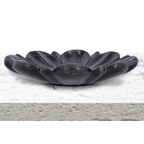 NAKKASHI - Handgeschnitzte Marmorschüssel im Lotos Design, Schwarz image number 1