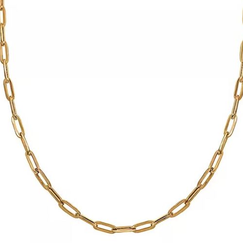 LONDON CLOSE OUT- Büroklammer-Kette in  375 Gelbgold, 45 cm image number 0