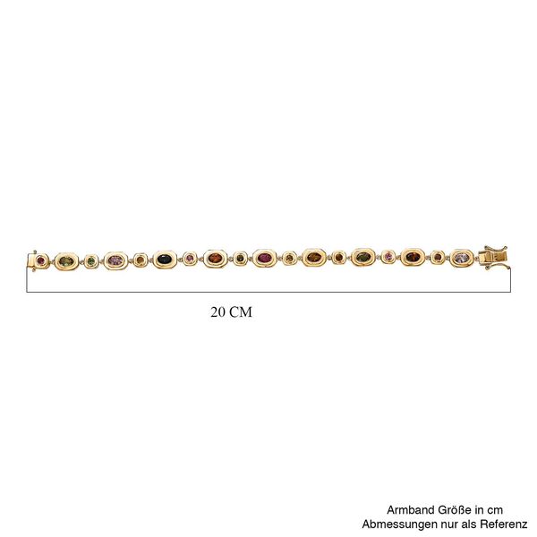 Mehrfarbig-Turmalin Armband ca. 19 cm 925 Silber Gelbgold Vermeil ca. 5.06 ct image number 5