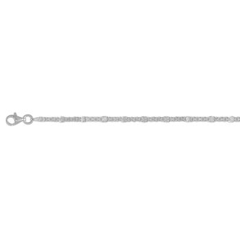 Italienische BISMARK PAVE 925 Silber rhodiniert Halskette ca. 50 cm ca. 4,11g