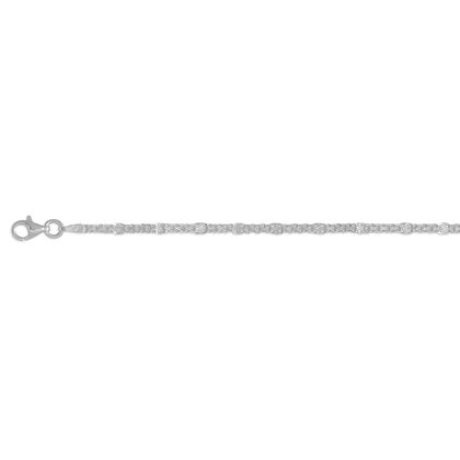 Italienische BISMARK PAVE 925 Silber rhodiniert Halskette ca. 50 cm ca. 4,11g