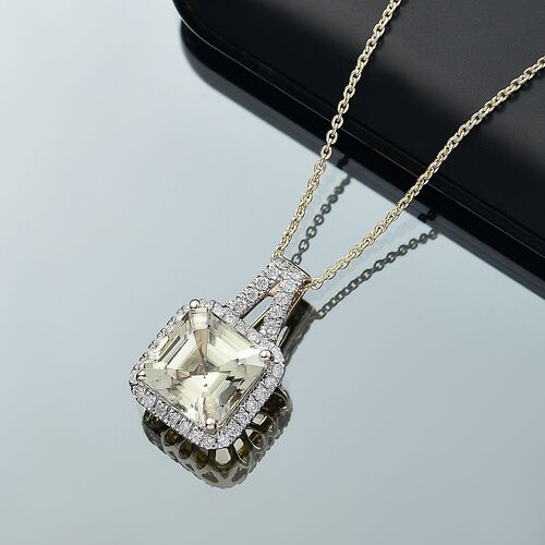 AAA Turkizit, Weißer Diamant Schmuckset ca. 50 cm 585 Gold ca. 3,78 ct. image number 1