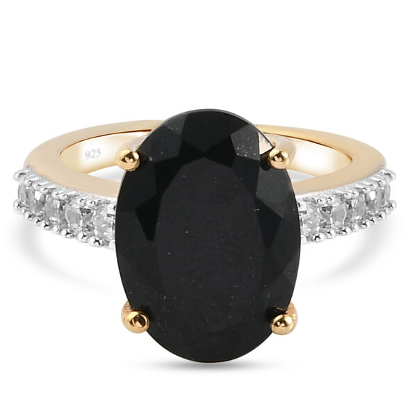 Schwarzer Turmalin und Zirkon-Ring - 6,90 ct.